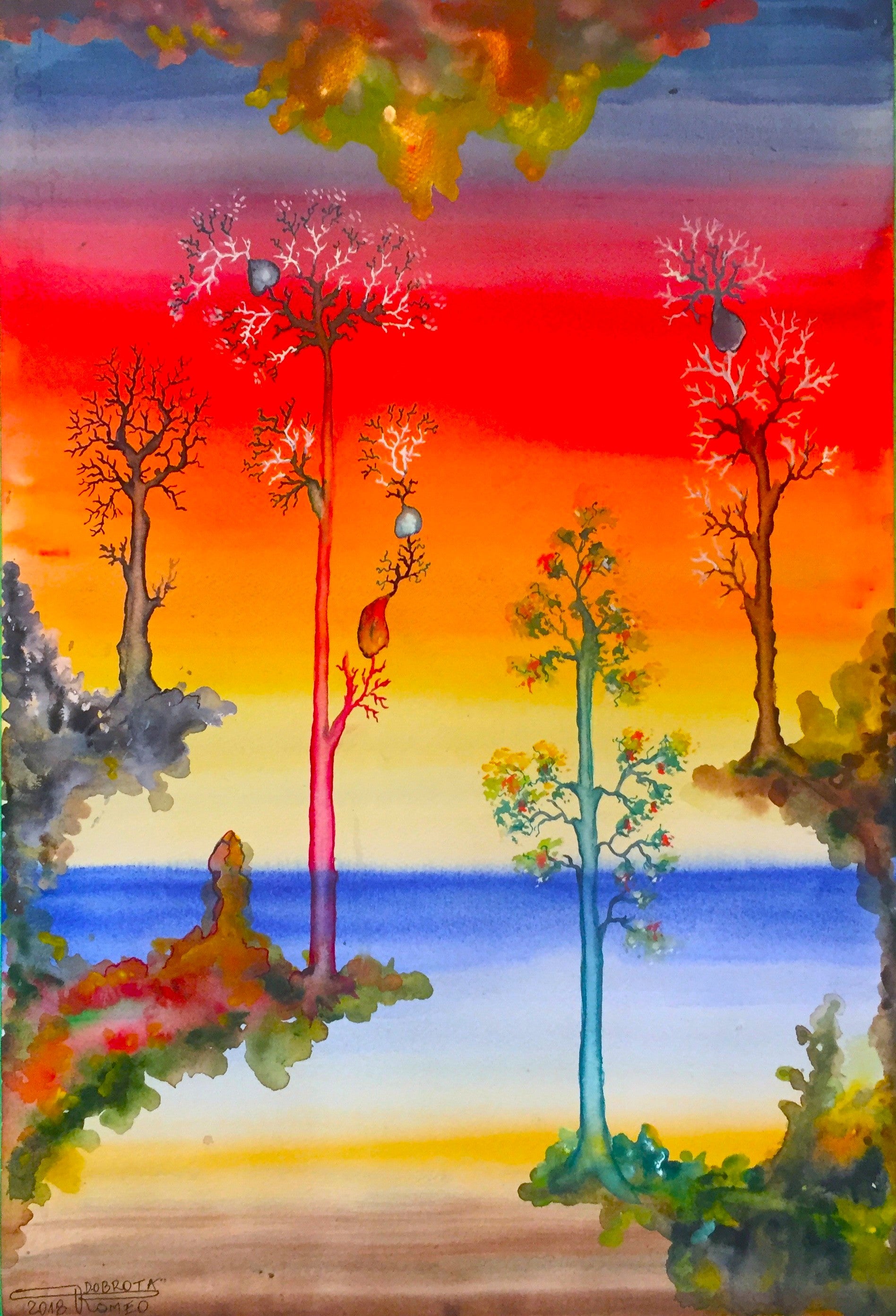 The Four Seasons Vivaldi , 15x22, inch, watercolors on cold press paper, SKU 4086