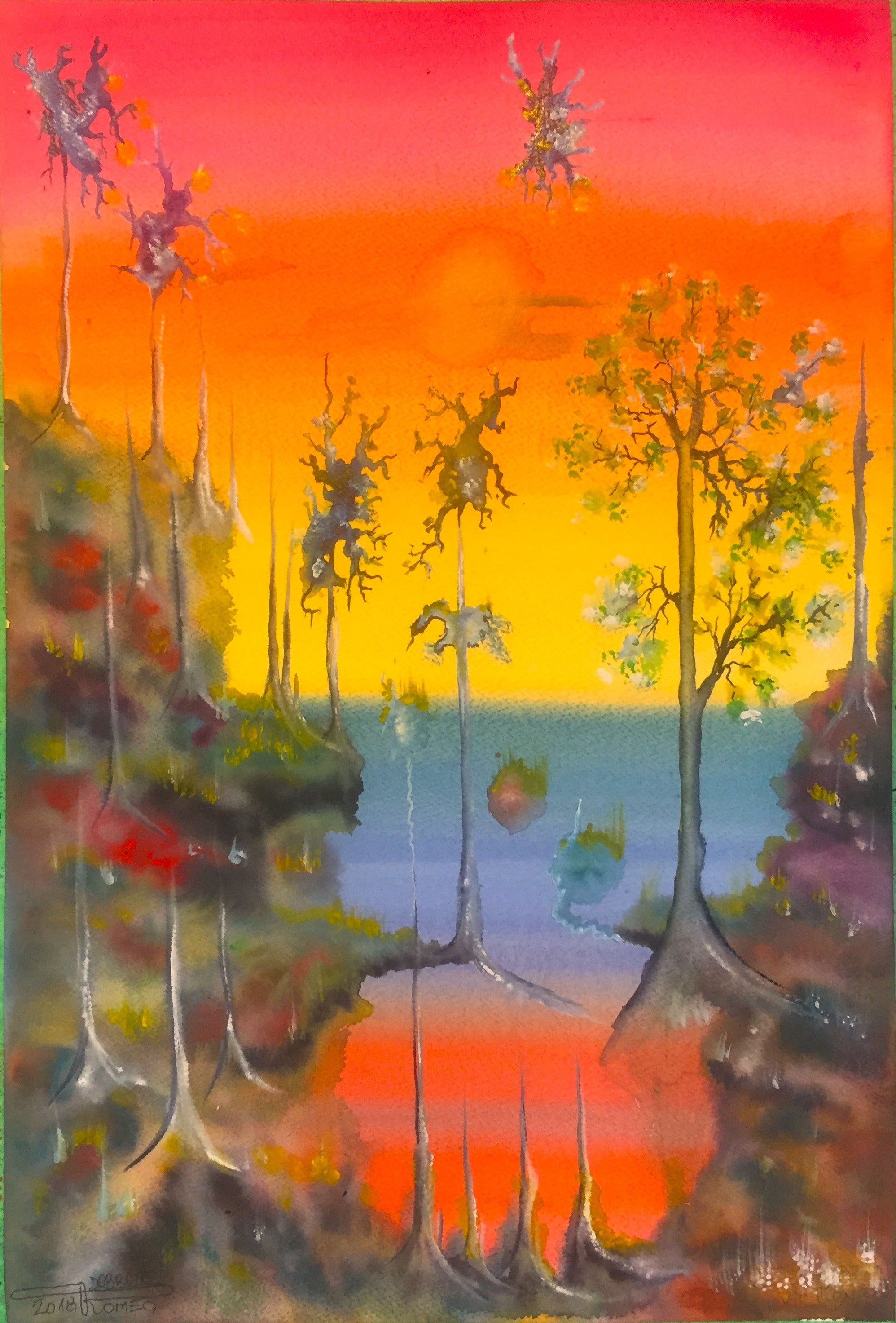 The Last...Trees, 15x22 inch, watercolors on cold press paper SKU 4087
