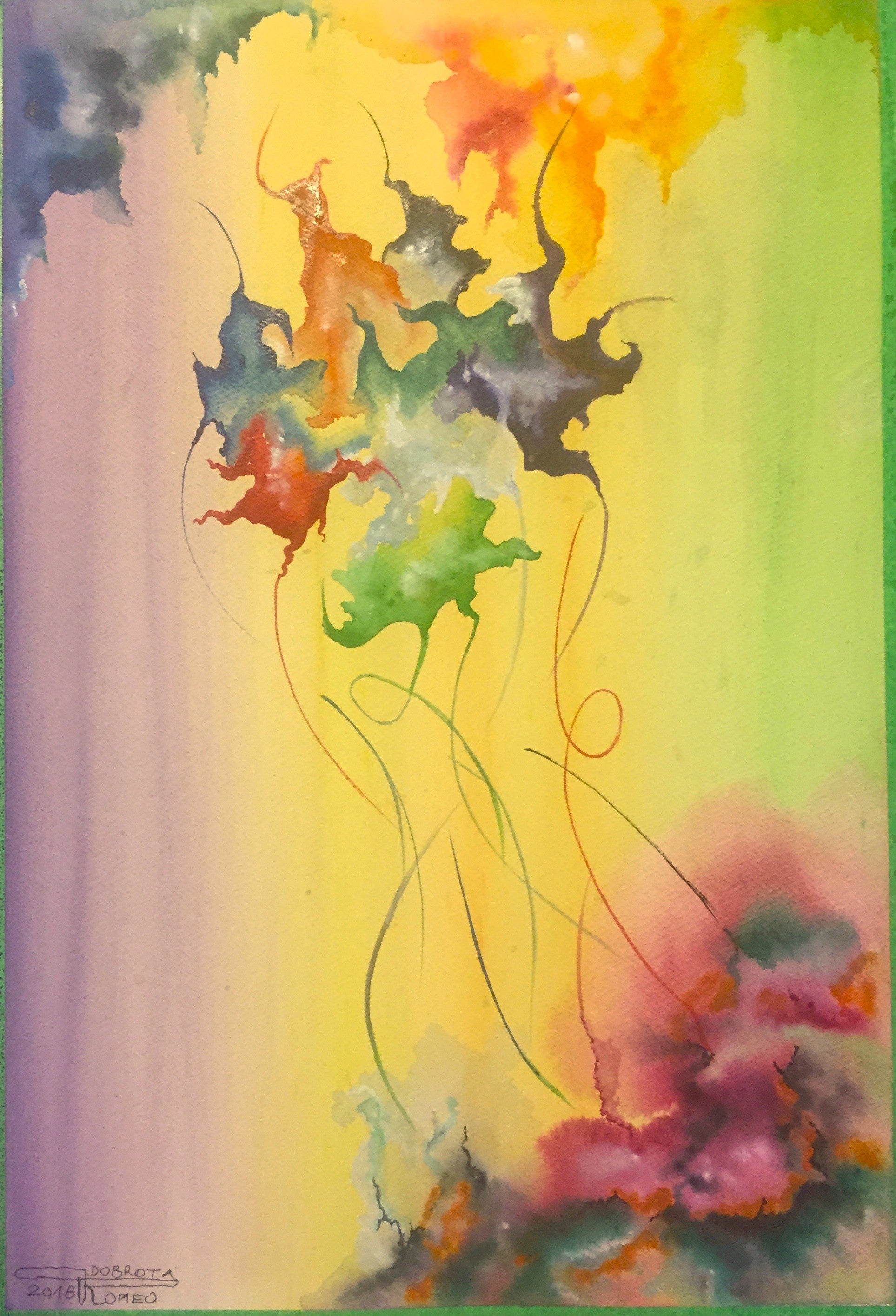 The Pride Flower 2, 15x22 inch, watercolors on cold press paper SKU 4088