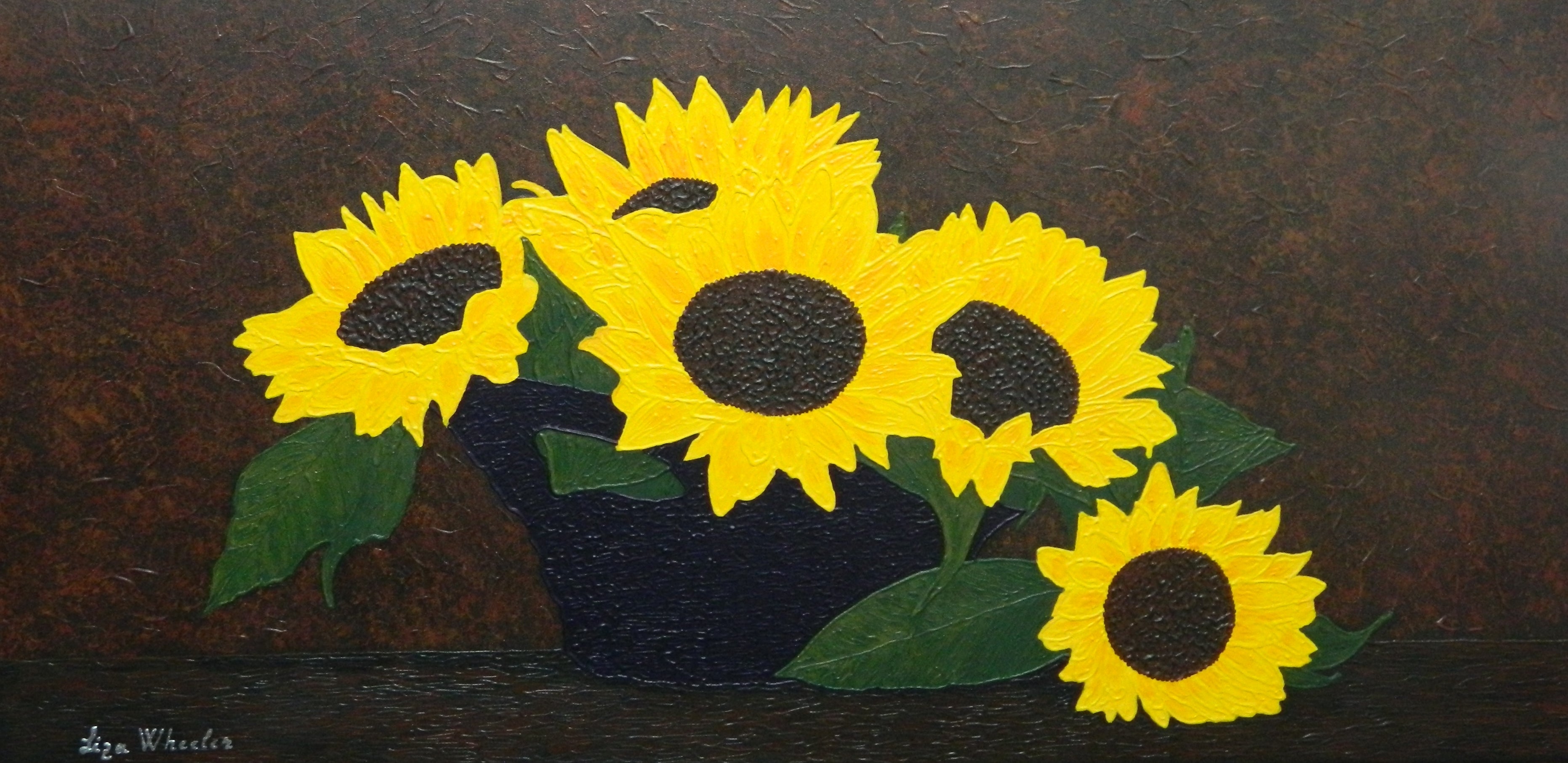 Summer Kiss - large still life sunflower painting