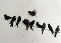 Row of Swallows on a wire