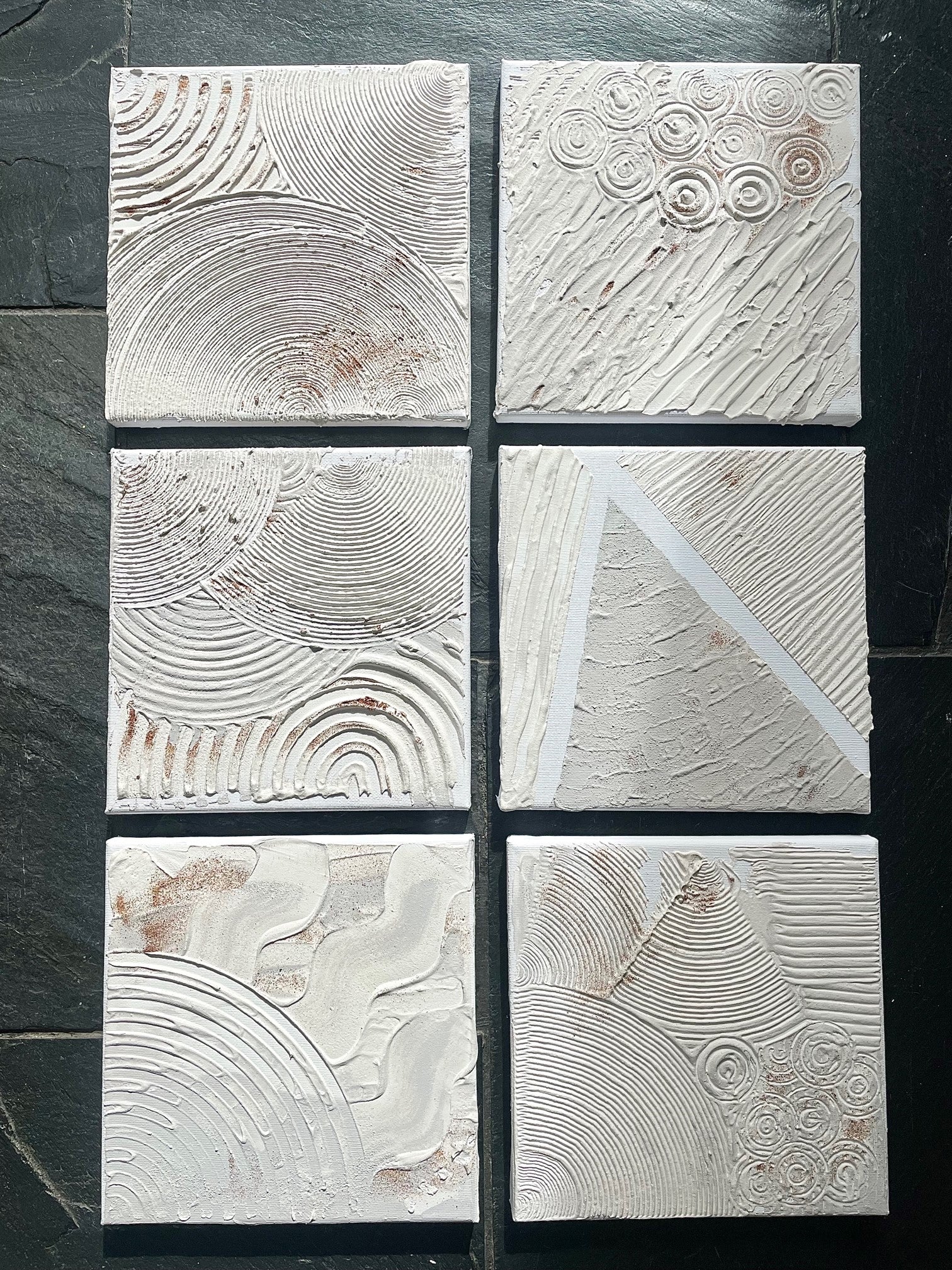 Sand and Taupe Minis | Textured canvas