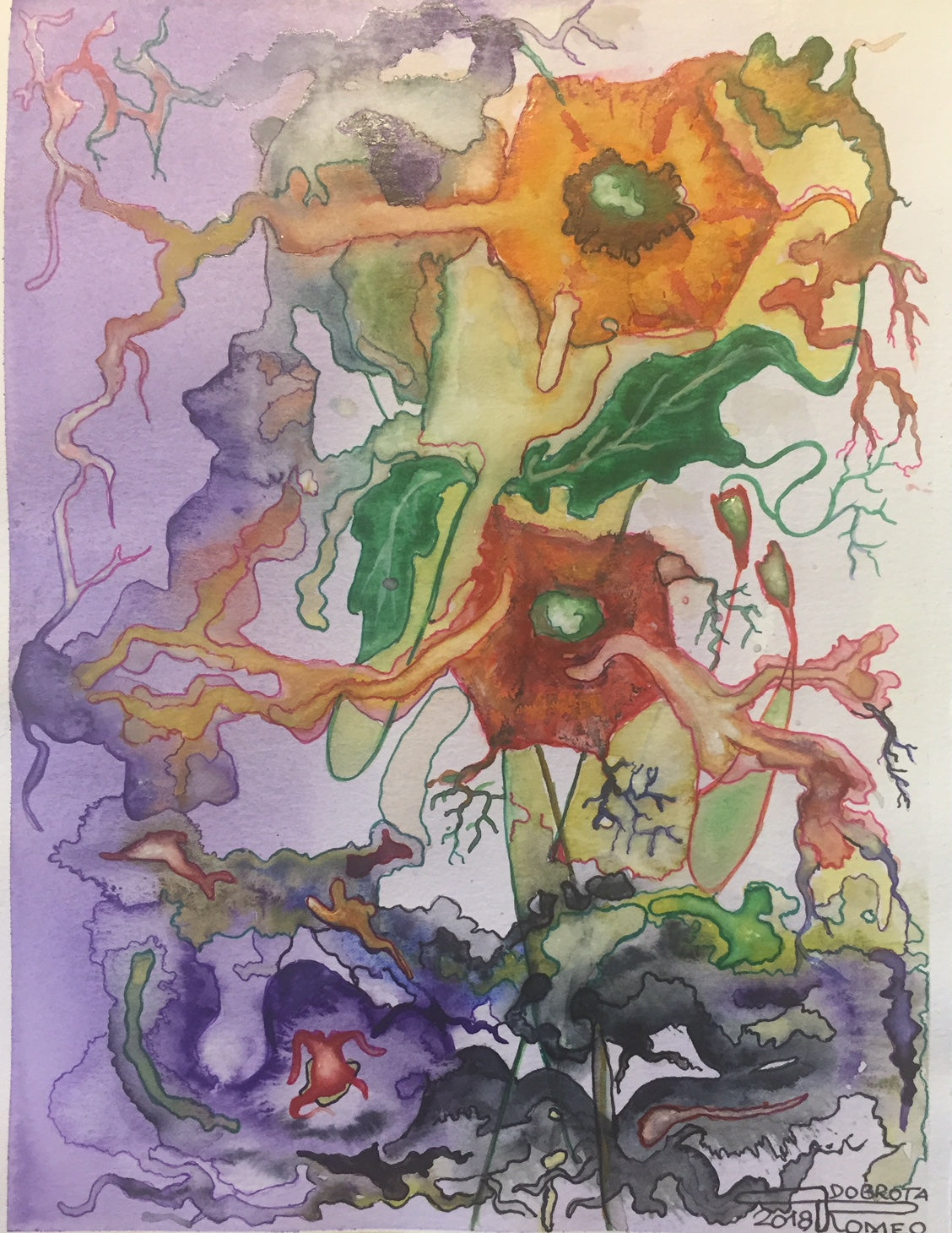 The History of Twins, 9x12 inch. Waster colors, SKU 4016