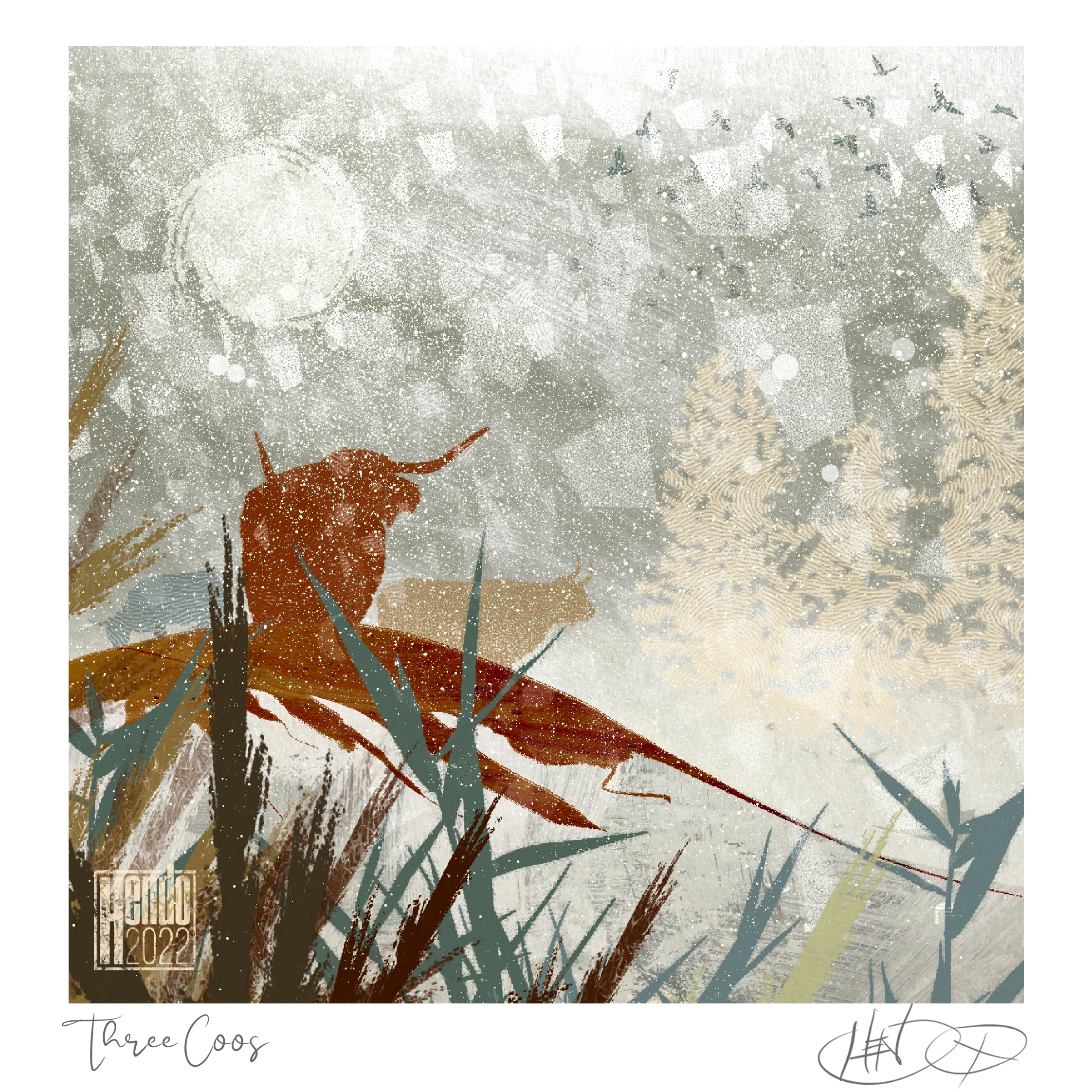Three Coos (signed and numbered)