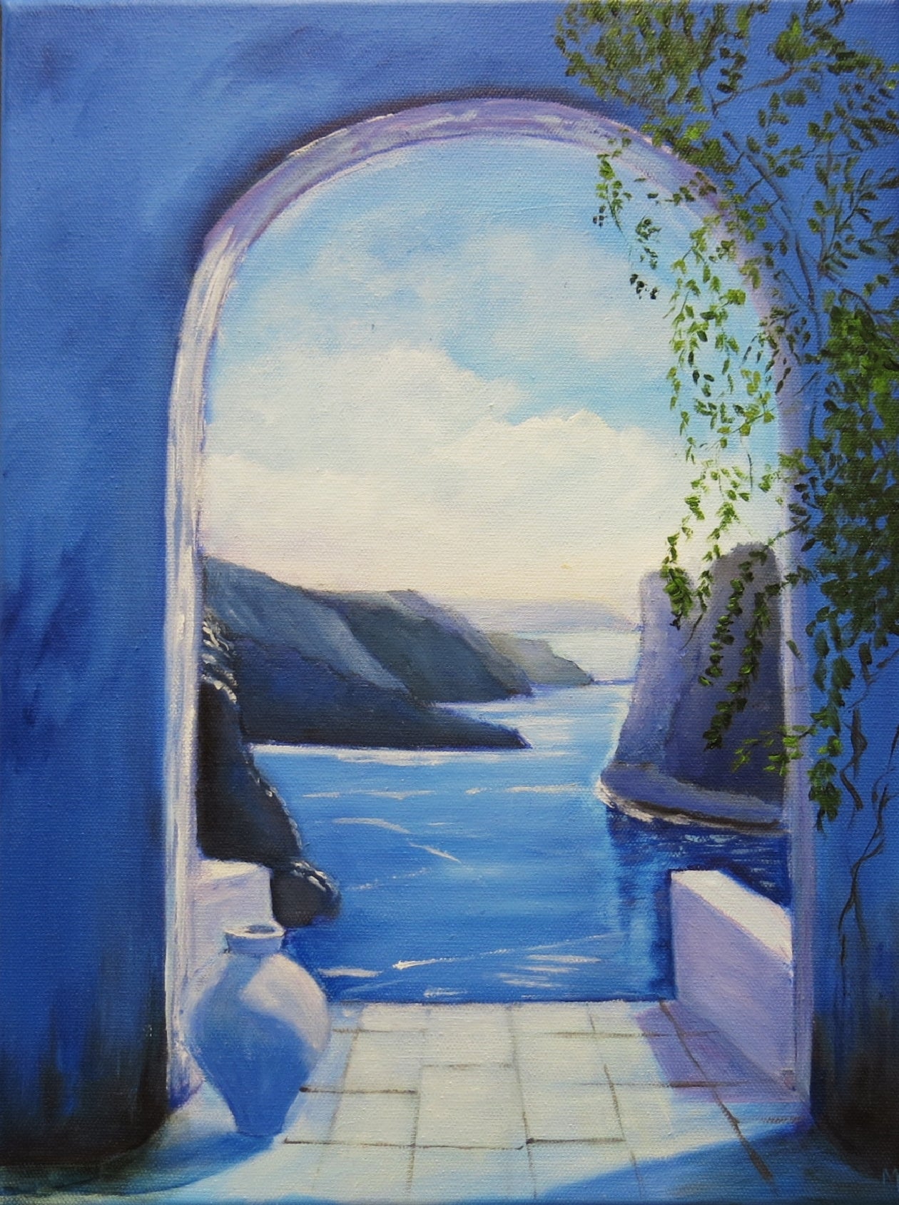 Through an Archway - Shades of Blue