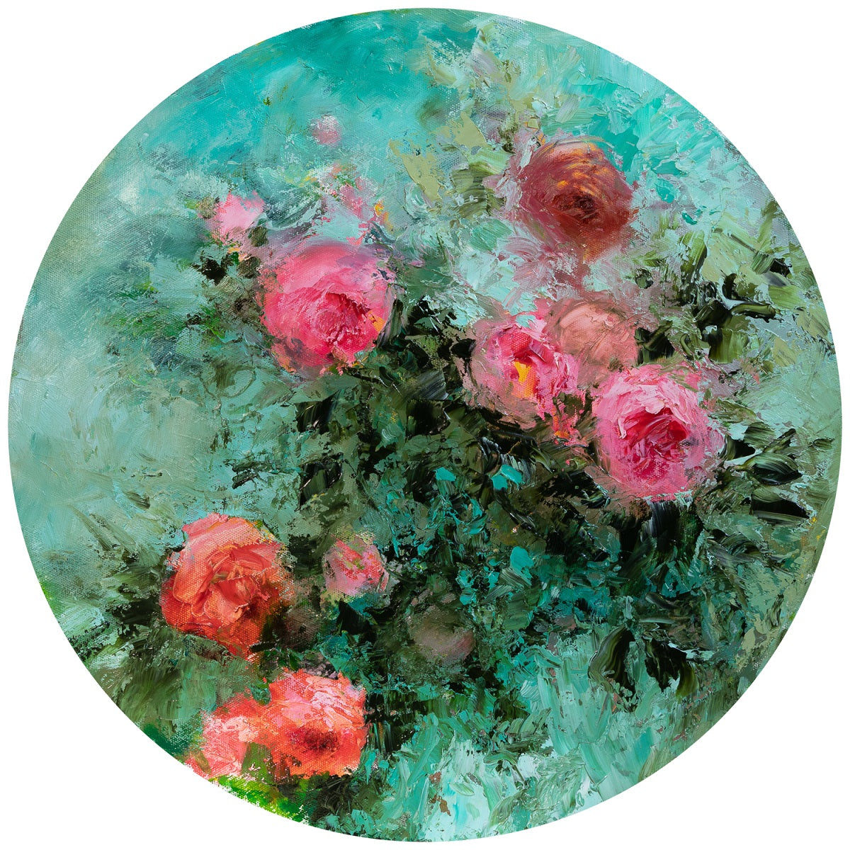 Pompadour Tondo with Roses
