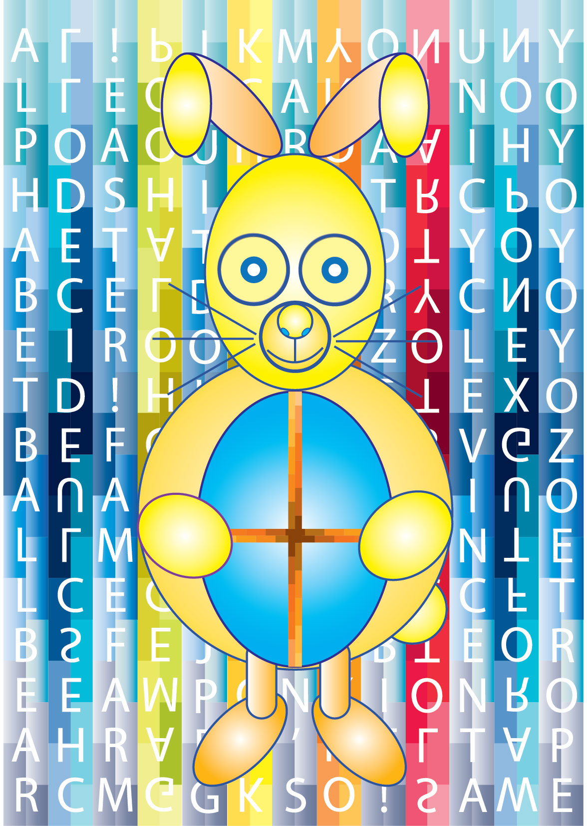 Game of Toys: Easter Rabbit with A to Z Toys II - A3 Print - 2021