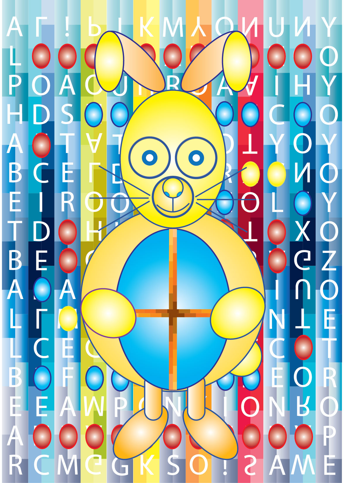 Game of Toys: Easter Rabbit with A to Z Toys with Hidden Binary Code II