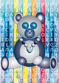 Panic Parody Panda in Prussian Blue and Silver - duplicate title