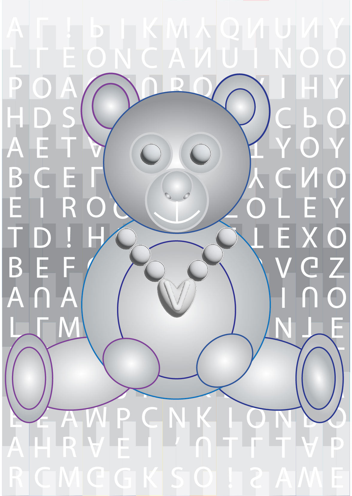 Peace Parody Polar Bear in Snow Silver