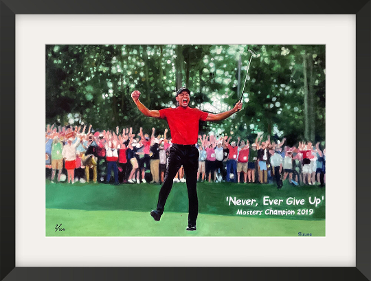 Tiger Woods Masters Win - Ltd Edition Giclée Framed Print 50x40cm