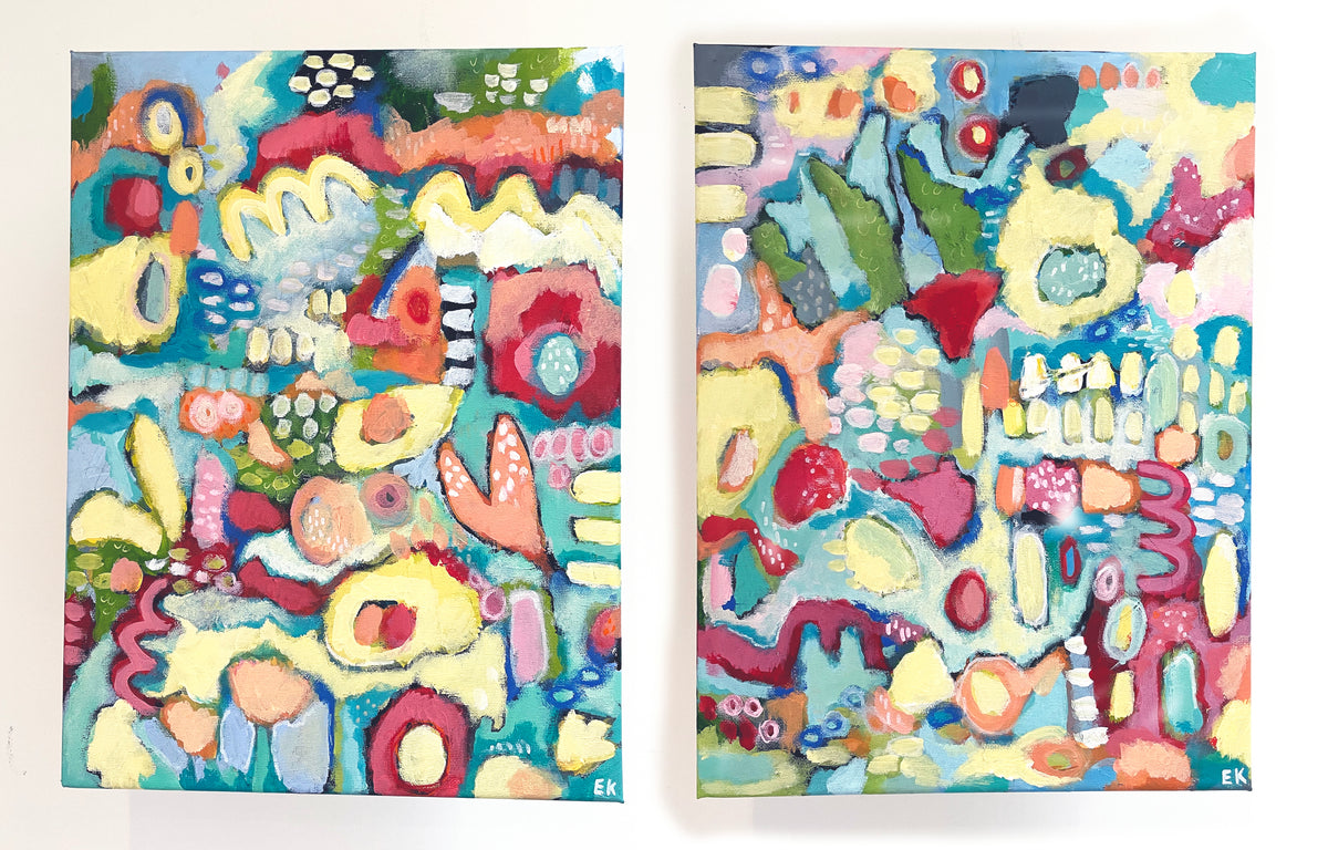 Summer flowers diptych