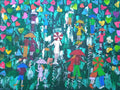 Colourful Hearts Raining on Umbrellas