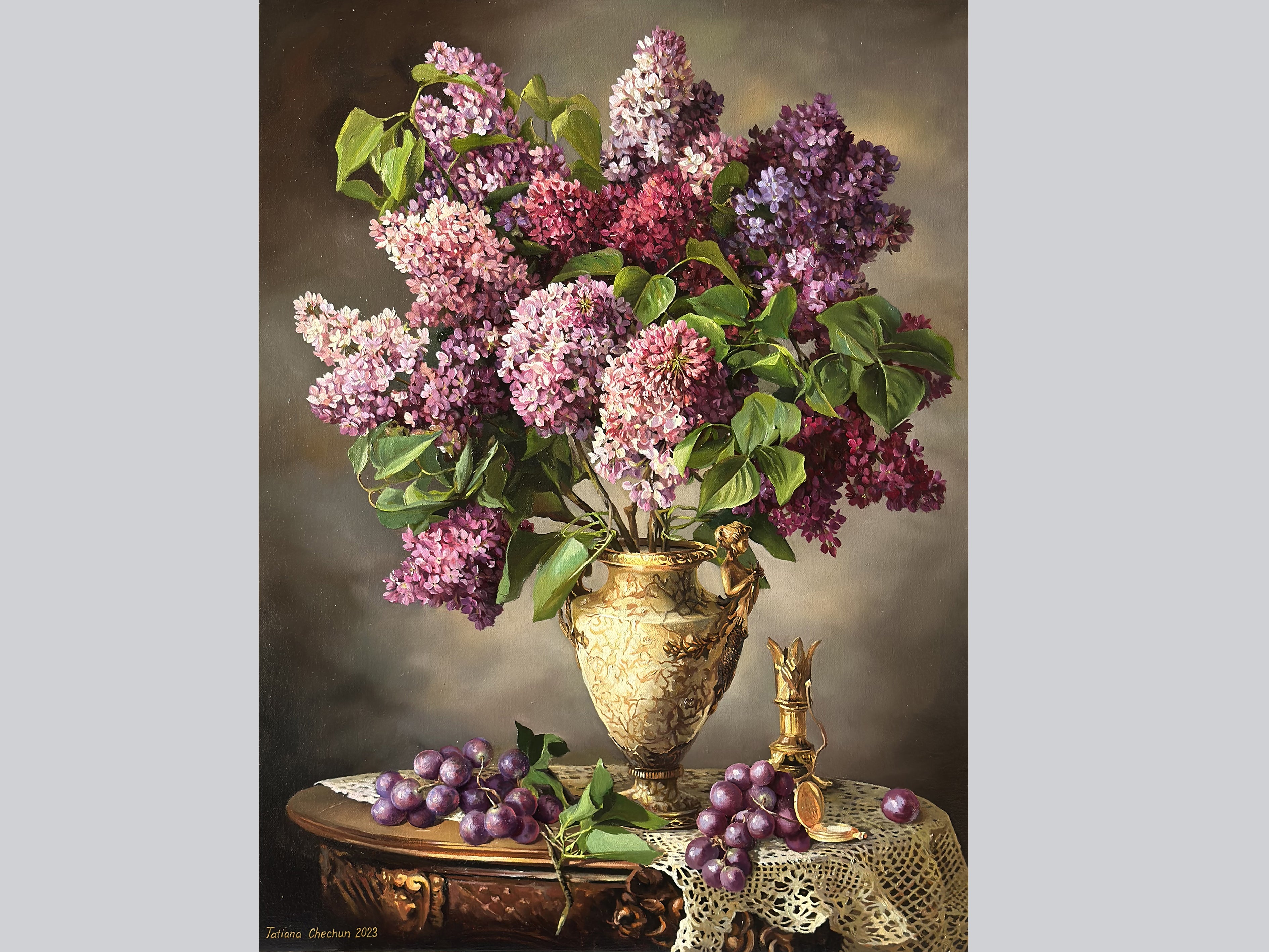 Lilac and grapes
