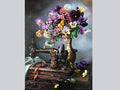 Pansies and a sewing machine «Singer»