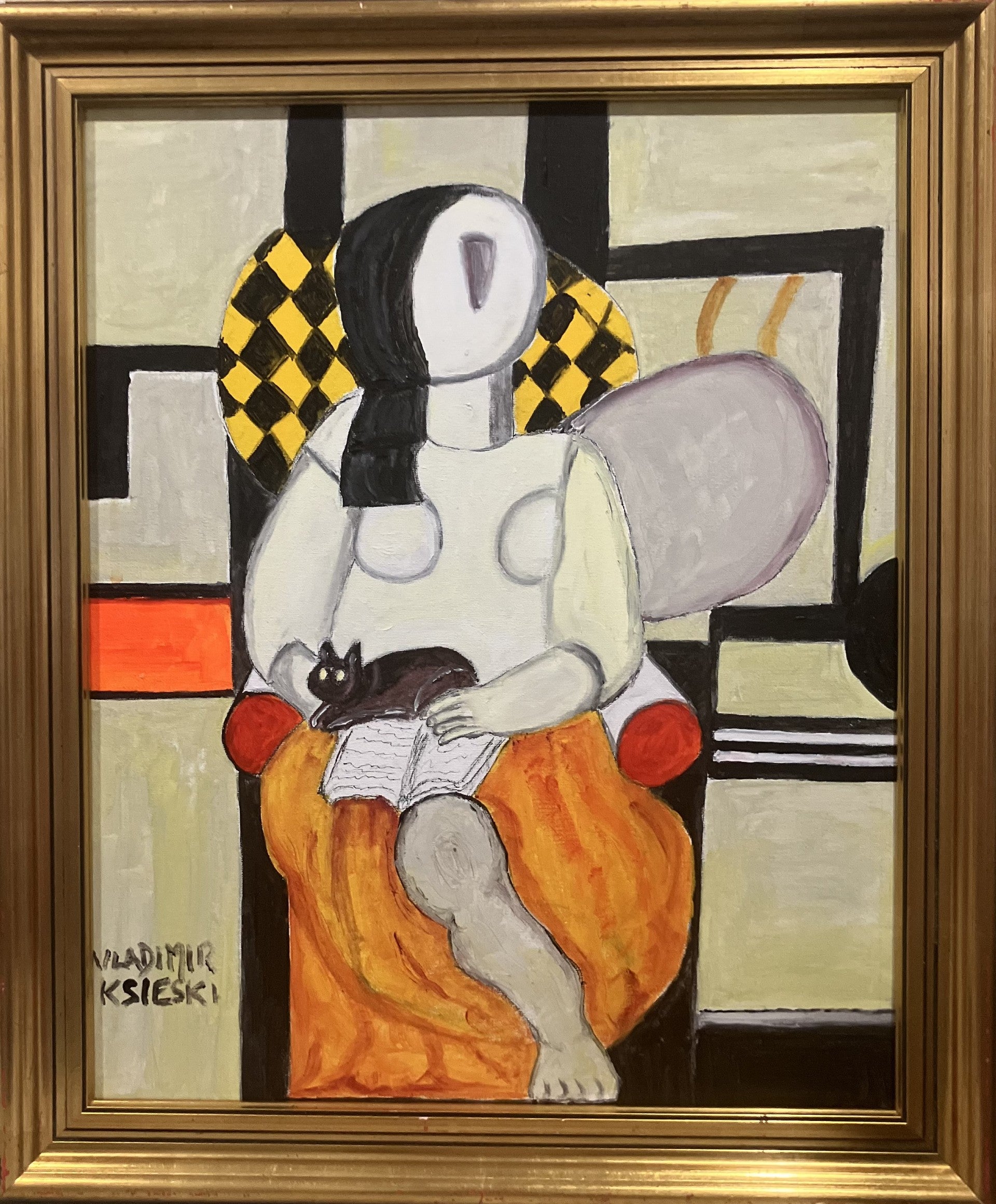 MUJER CON GATO ABSTRACT de VKSIESKI 2024