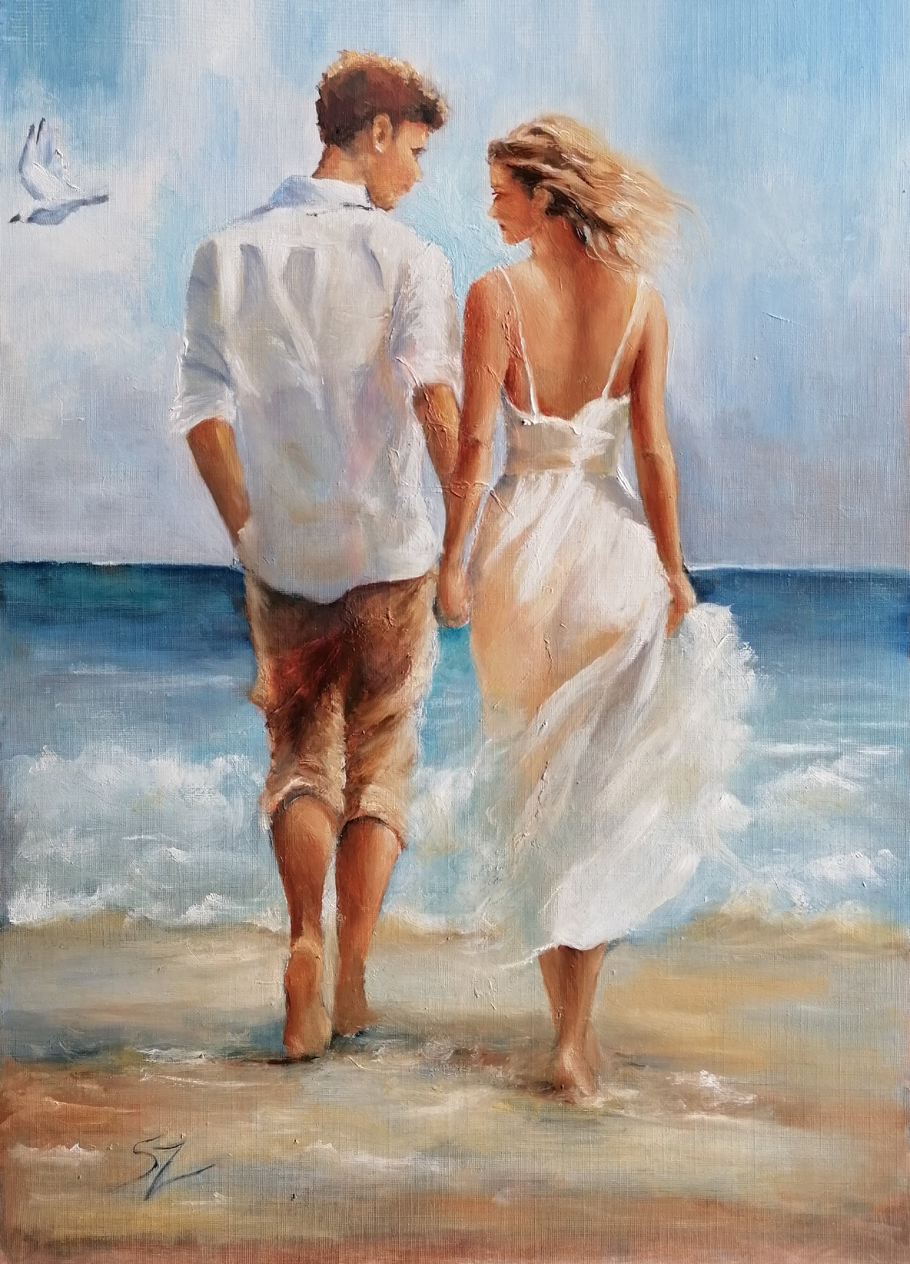 Walking on the  Beach