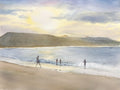 A Family by the Sunset Beach  (Watercolour - Original)