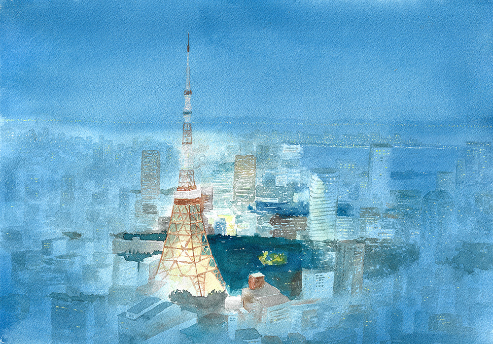 Tokyo Skyline (Watercolour - Original)
