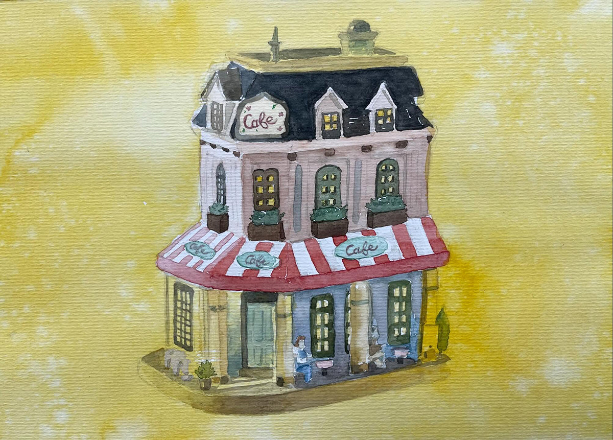 The Little Corner Cafe  (Watercolour - Original)