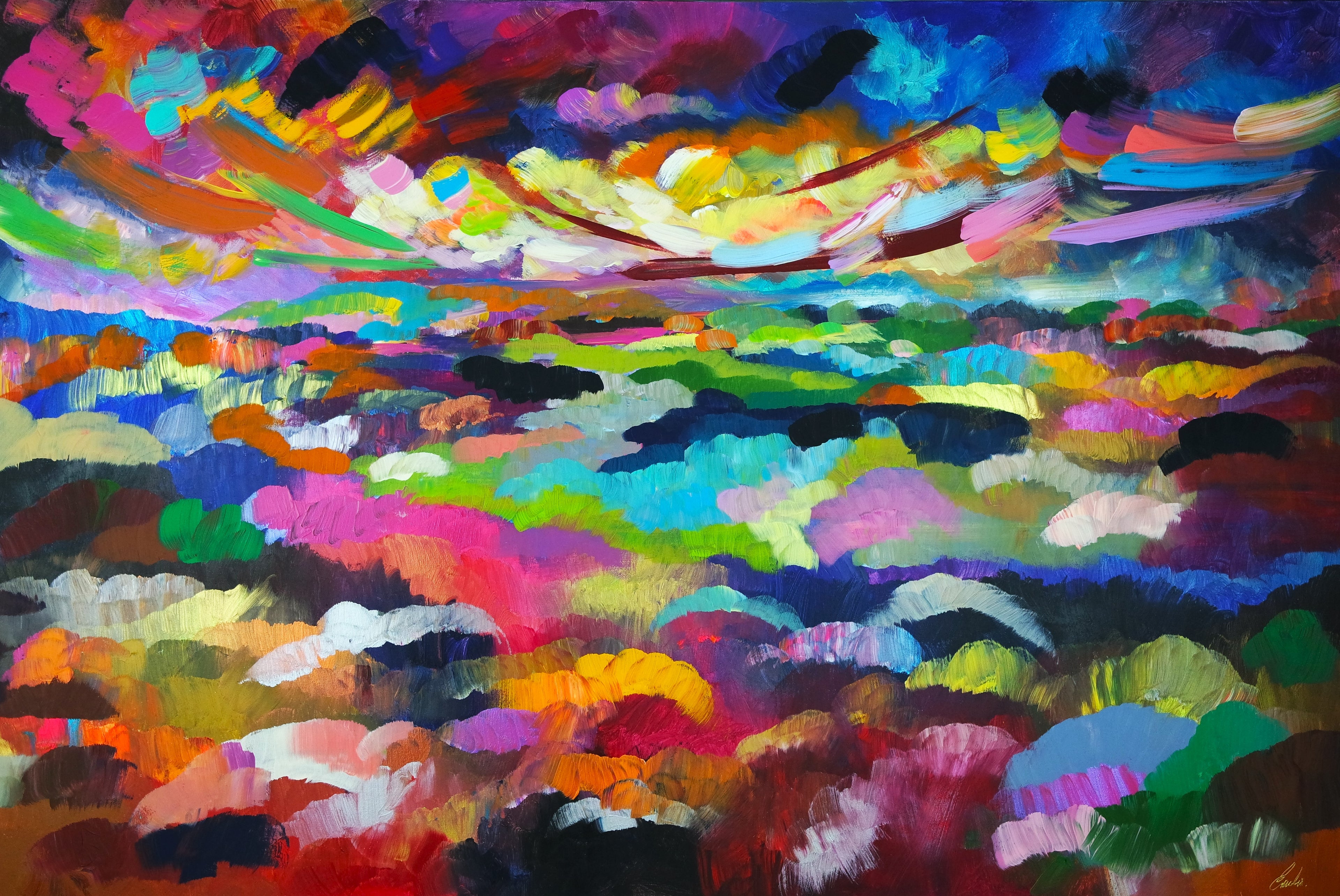 XL Abstract Colourful Landscape 5029