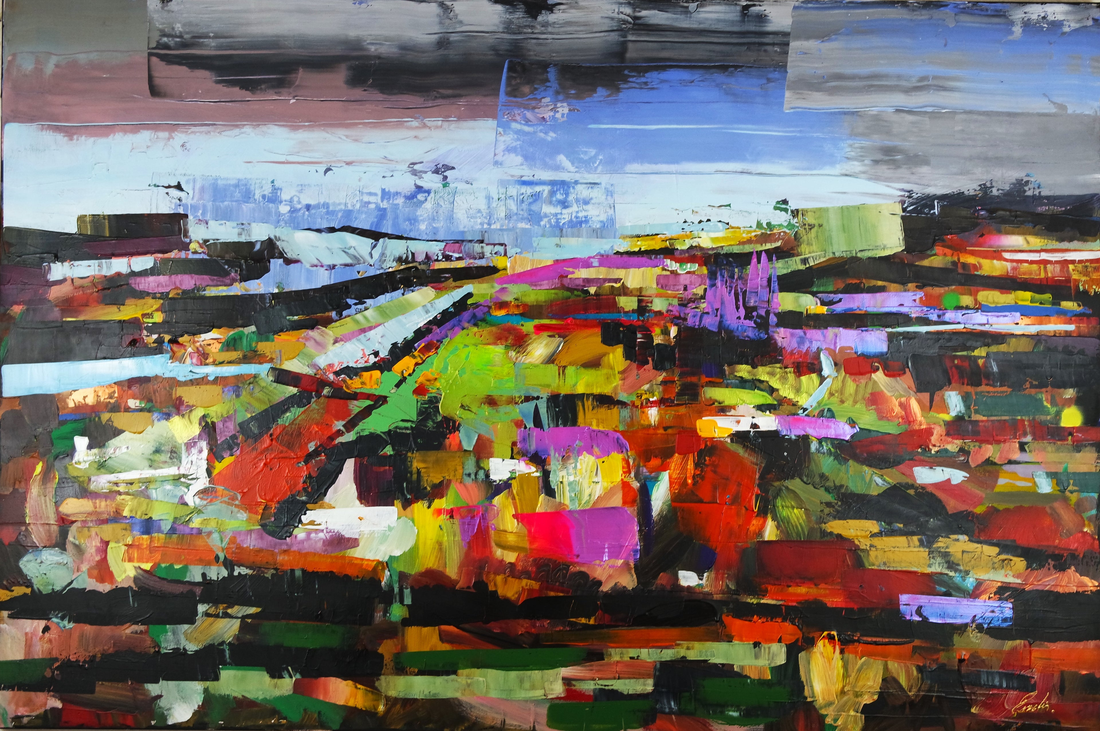 SOLD XL Colourful Abstract Landscape Views 5620