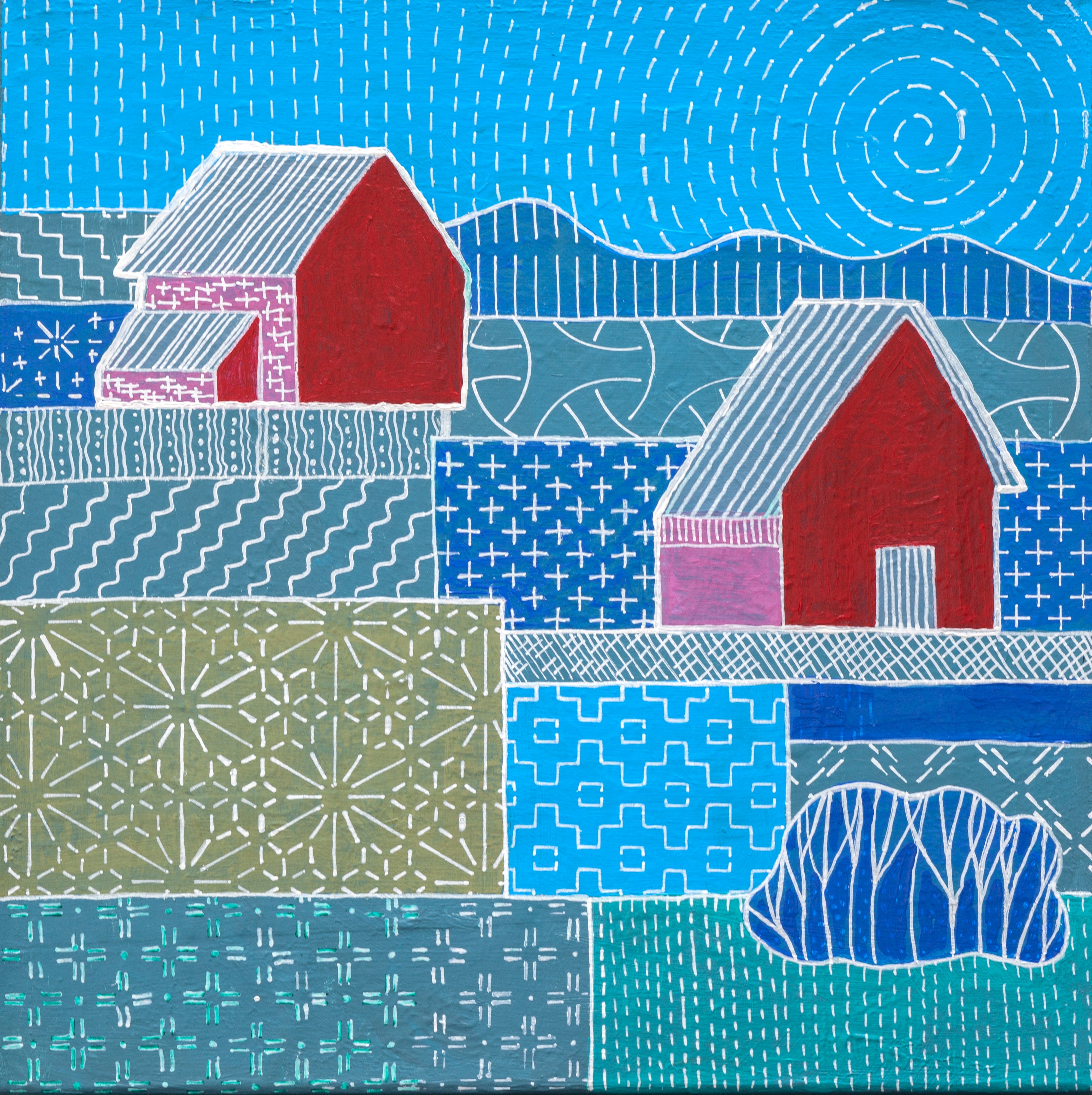Landscape in Sashiko style 2
