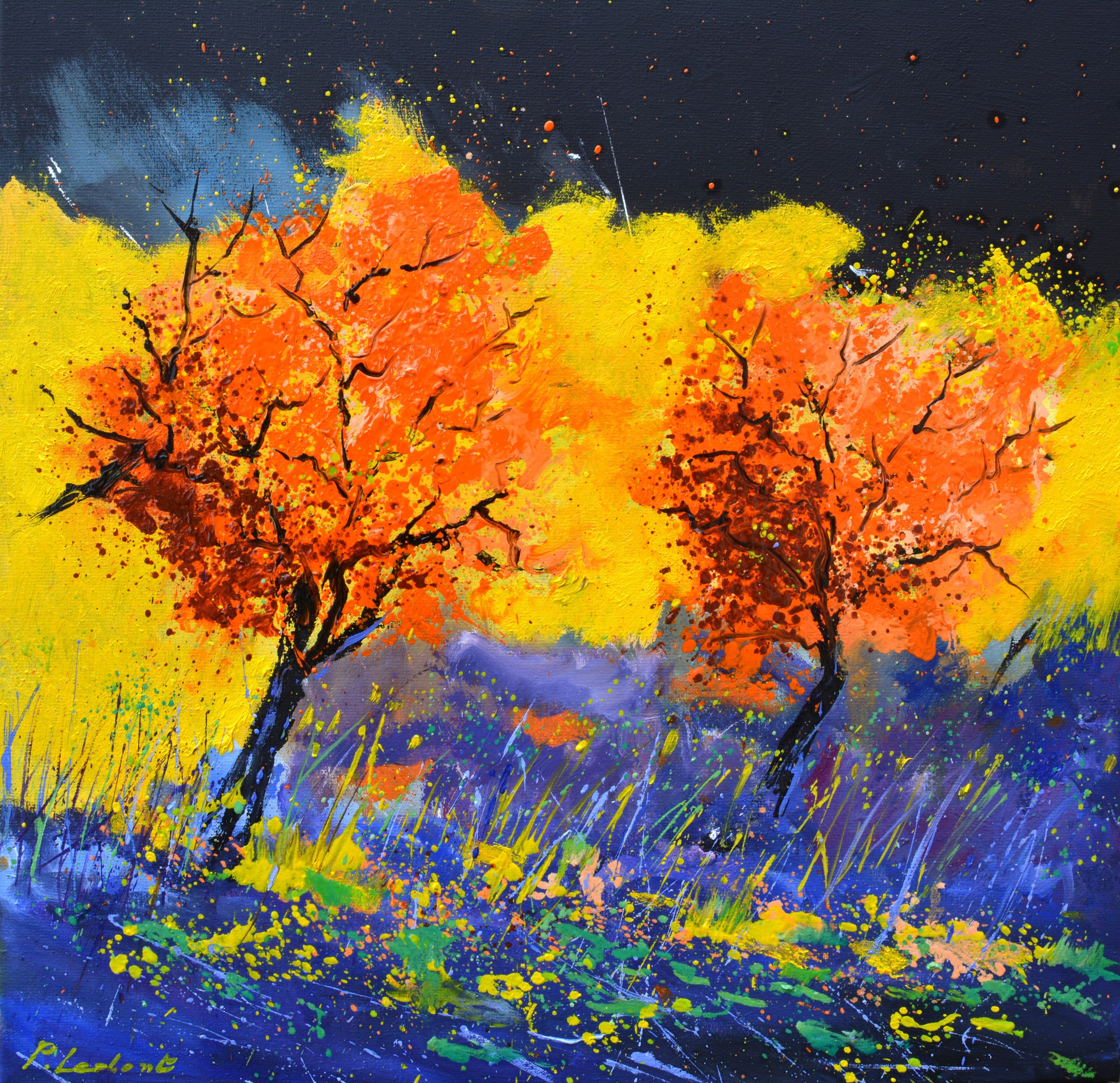 Two autumnal trees